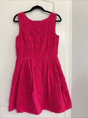 Cynthia Steffe Bright Fuchsia Textured Sleeveless Dress